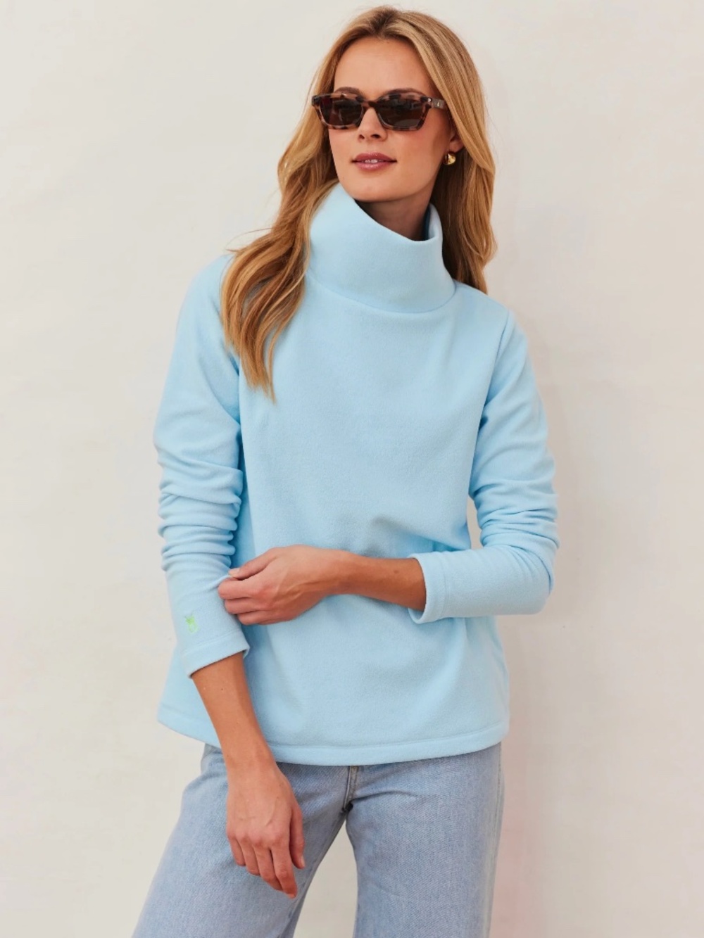 Dudley Stephens XS Greenpoint Turtleneck Terry Fleece NWT Crystal Blue